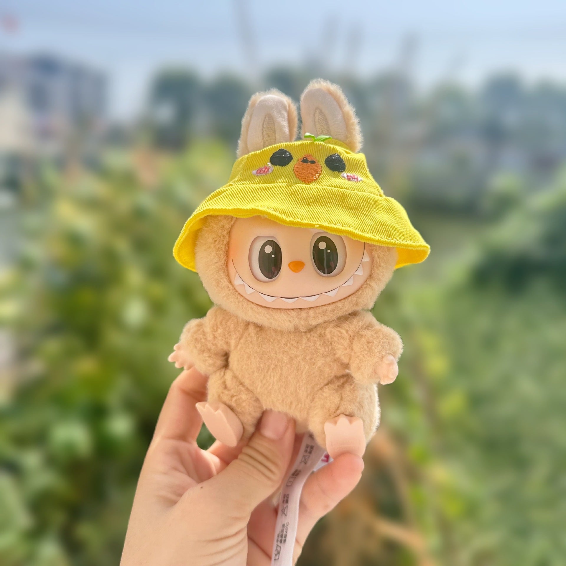 Labubu 17cm Doll Yellow Duck Bucket Hat