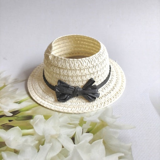 Labubu 17cm Doll Bow Straw Hat